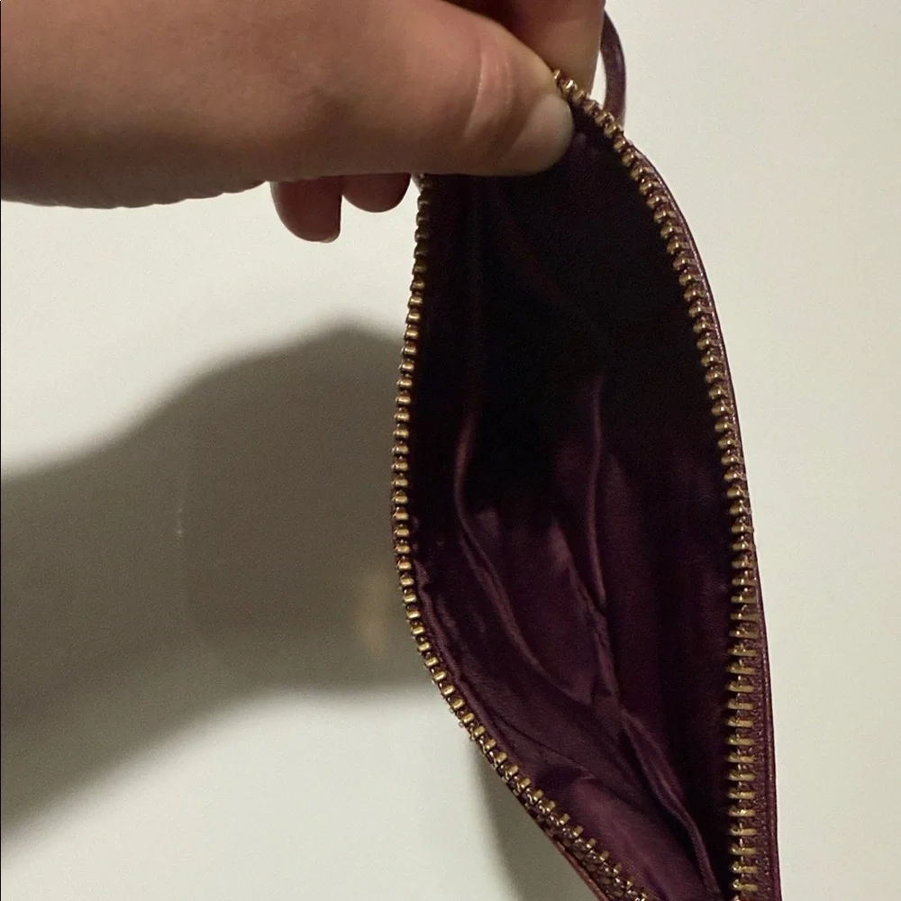 Tory Burch Dark Red Leather Wristlet